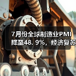 7月份全球制造业PMI降至48. 9%，经济复苏动力继续趋弱（图4）