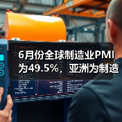 6月份全球制造业PMI为49.5%，亚洲为制造业复苏发挥稳定器作用