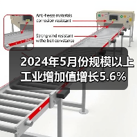 2024年5月份规模以上工业增加值增长5.6%