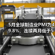 5月全球制造业PMI为49.8%，连续两月低于50%（图4）